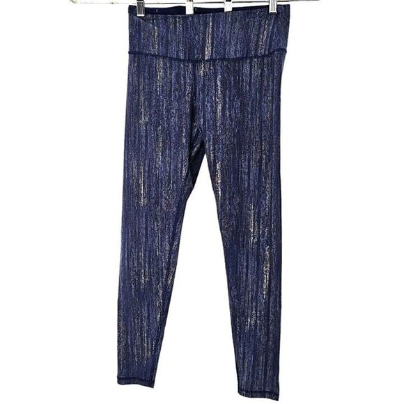 Victoria's Secret Sport Leggings Blue Gold Space Dye - Picture 2 of 10